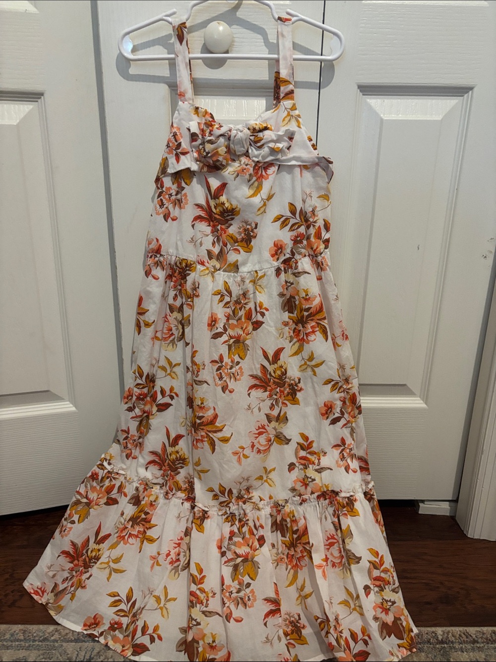 Janie and Jack White Floral Sundress with Orange and Mustard Flowers